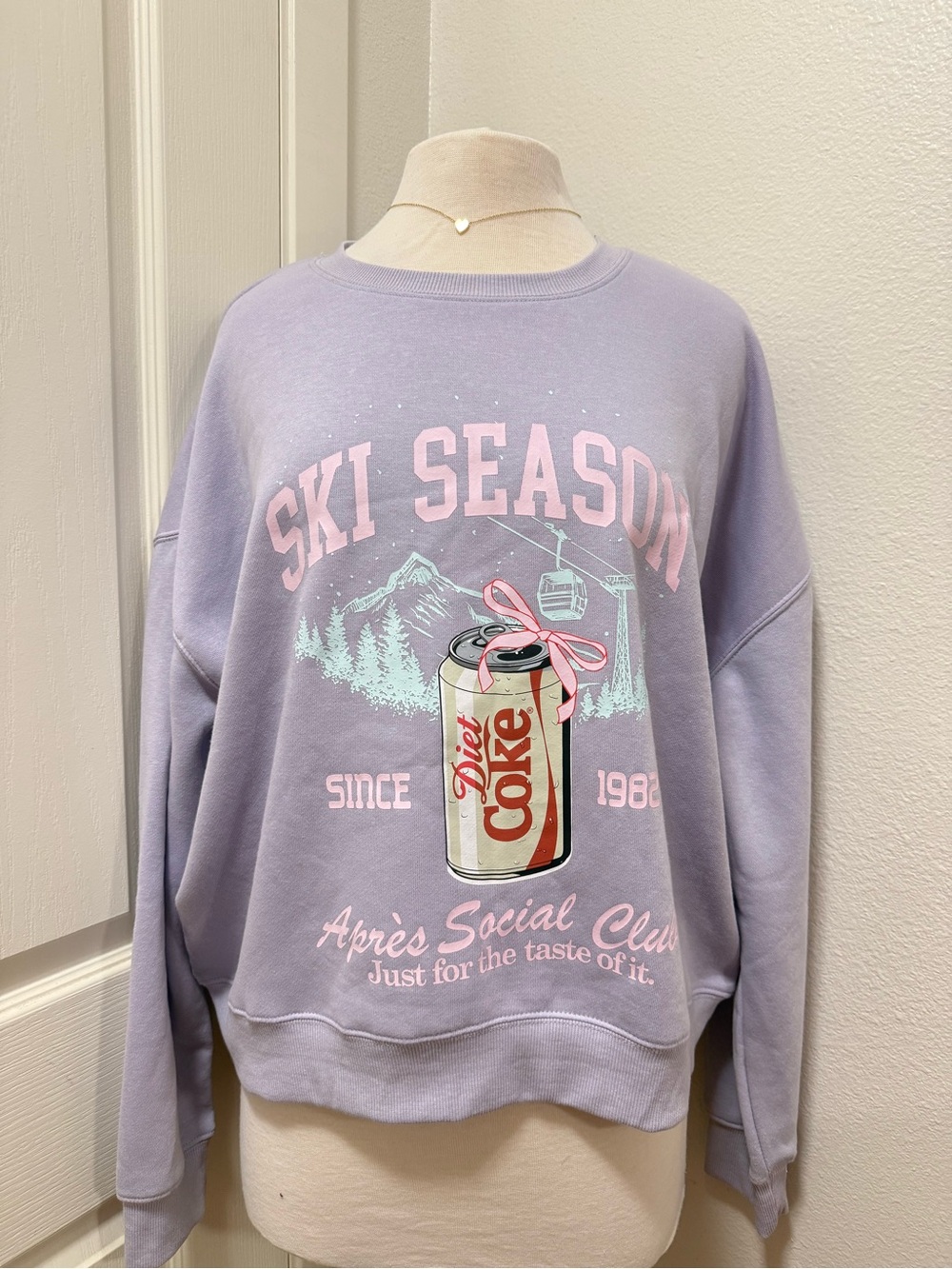Grayson Threads Lavender Ski Season Graphic Crewneck with Pink & Mint Accents